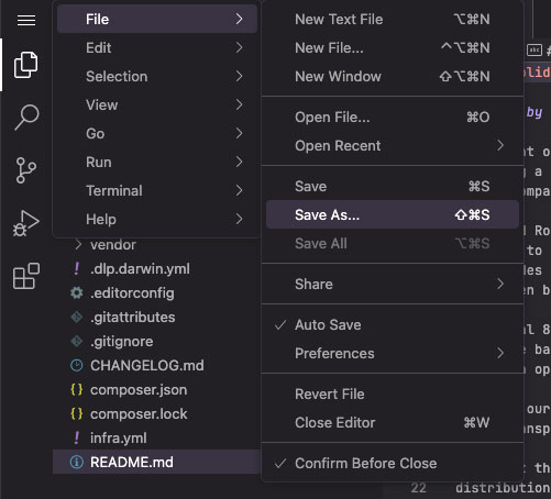 save file in IDE