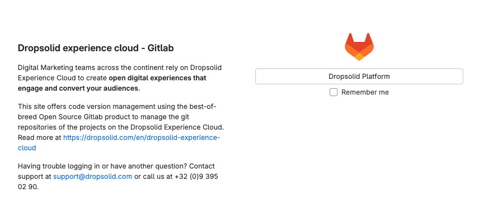 Gitlab Log in page